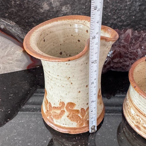 Handmade Studio Pottery Sugar&Creamer - Rustic Earth Tones - Picture 4 of 9